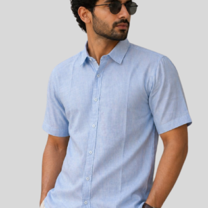 Mens Linen Collar Shirt S/S
