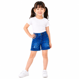 Girls Denim Cargo Short