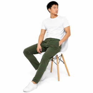Men’s Slim-Fit Cotton Pants Green