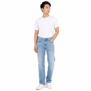 Men's Regular Fit Acid Wash Denim
