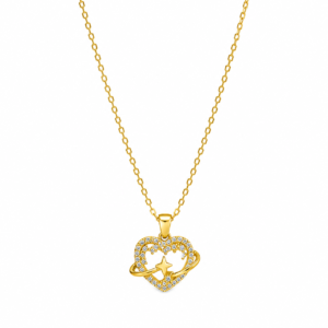 Gold-Tone Heart & Star Pendant Chain