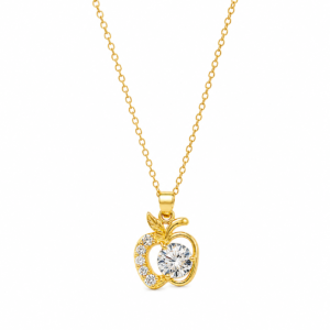 Gold-Tone Apple & Crystal Pendant Chain